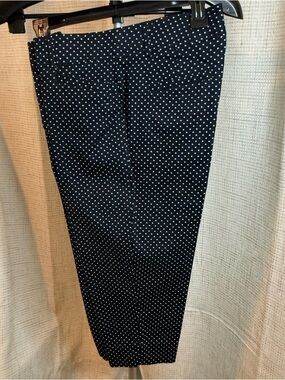 Studio Works Navy and White Polka Dot Pants